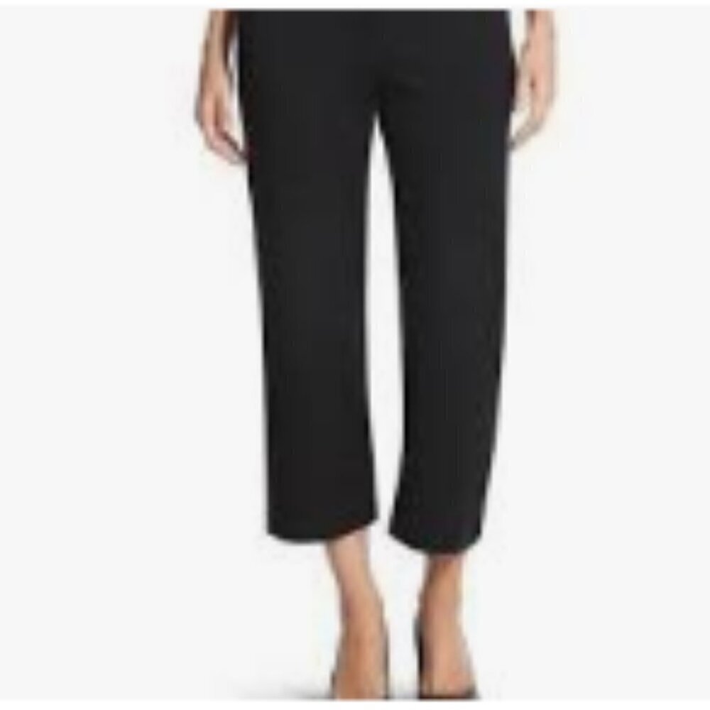 Chico's The Ultimate Fit Black Ponte Wide-Leg Crop Pants Size M/8
